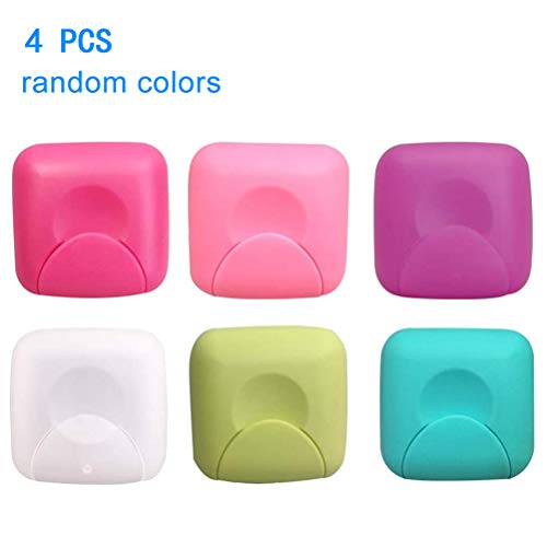 MAOJIE 4pcs Color Aleatorio Tampones Cajas De Almacenamiento PortáTil Mini Mujer Tampones Caja Soporte para Viajes Al Aire Libre