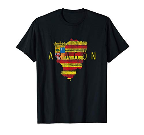 Mapa y Bandera Aragonés - Recuerdo Aragón España Camiseta