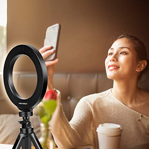 Maquillaje Anillo Light 6" Beauty Selfie Photo Light Kit con Soporte Lámpara LED súper Brillante para fotografía Videos de Youtube Streaming Instagram