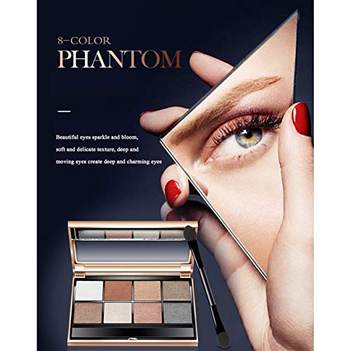 Maquillaje de ojos profundo Sombra de ojos de 8 colores Sombra de ojos waterproof y resistente al sudor Sombra de ojos de color tierra Maquillaje desnudo perlado mate (01)