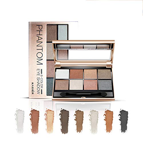 Maquillaje de ojos profundo Sombra de ojos de 8 colores Sombra de ojos waterproof y resistente al sudor Sombra de ojos de color tierra Maquillaje desnudo perlado mate (01)