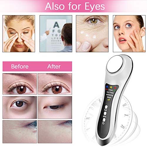 Máquina blanqueadora de la piel, dispositivo de tonificación facial antienvejecimiento de vibración RF caliente y frío, reductor de arrugas, elimina la limpieza de la piel edema y reduce los poros