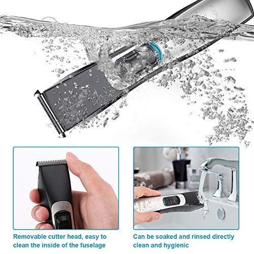 Máquina Cortar Pelo Profesional, Recortadora Barba y Cortapelos, Recortador IPX7 Impermeable con USB Carga Rápida