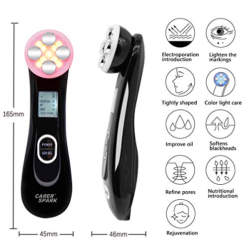 Máquina de elevación facial, removedor de arrugas de luz LED, antienvejecimiento, masajeador de rejuvenecimiento de la piel, 5 en 1 RF EMS, dispositivo de belleza