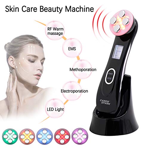 Máquina de elevación facial, removedor de arrugas de luz LED, antienvejecimiento, masajeador de rejuvenecimiento de la piel, 5 en 1 RF EMS, dispositivo de belleza