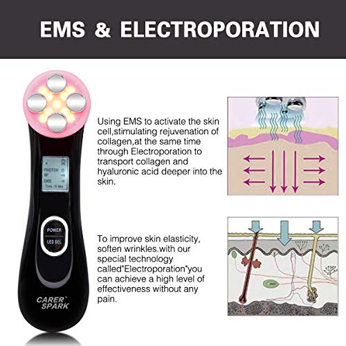 Máquina de elevación facial, removedor de arrugas de luz LED, antienvejecimiento, masajeador de rejuvenecimiento de la piel, 5 en 1 RF EMS, dispositivo de belleza
