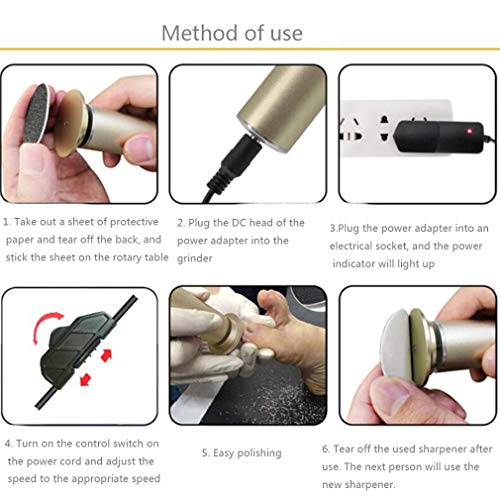 Máquina Eléctrica Para Remover Callos [Velocidad Ajustable] Con Discos De Papel De Lija De Reemplazo, Para Quitar La Piel Muerta Y Reducir Los Callos, Adecuada Para Uso En Salones Familiares (Oro)