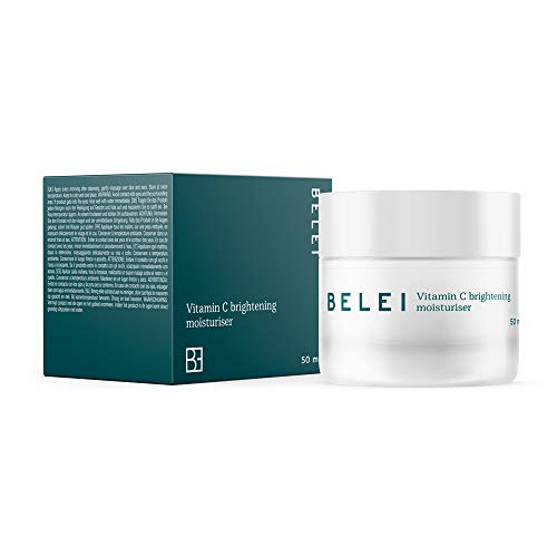 Marca Amazon - Belei - Crema hidratante iluminadora con vitamina C, 90.5% ingredientes naturales, vegana, 50 ml