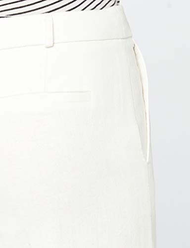 Marca Amazon - find. Pantalón Ancho de Lino Mujer, Blanco (White), 44, Label: XL