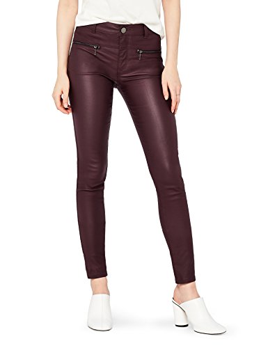 Marca Amazon - find. Pantalones Mujer, Burdeos oscuro (arándano), 38, Label: S