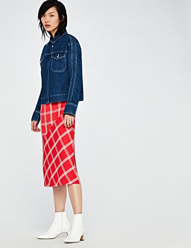 Marca Amazon - find. Vestido Midi Ajustado Mujer, Rojo (Red 39834-1 V1), 36, Label: XS