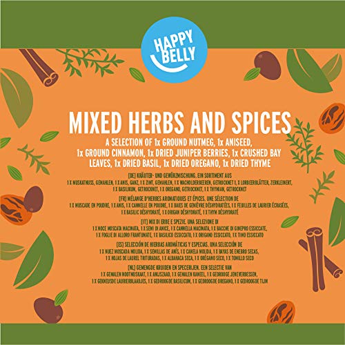 Marca Amazon - Happy Belly - Hierbas aromáticas y especias (lote de 8)