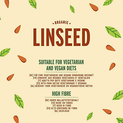 Marca Amazon - Happy Belly Semillas de lino ecológicas 4 x 350gr