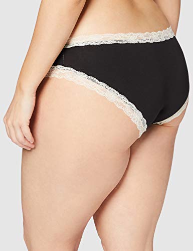 Marca Amazon - Iris & Lilly Braga Hipster de Algodón Mujer, Pack de 7, Multicolor (negro/melange/rosa suave), XXL, Label: XXL