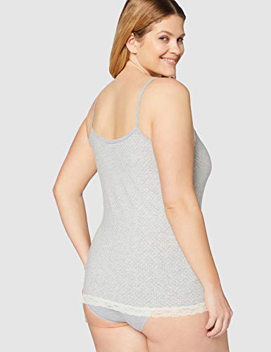 Marca Amazon - IRIS & LILLY Camiseta de Tirantes con Encaje Body Natural para Mujer, Pack de 2, Multicolor (Soft Pink/Grey), L, Label: L
