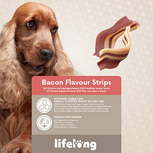 Marca Amazon - Lifelong - Tiras con sabor a bacon - 250g*6