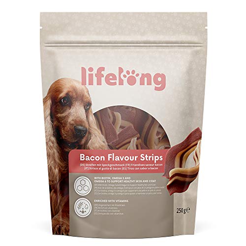 Marca Amazon - Lifelong - Tiras con sabor a bacon - 250g*6