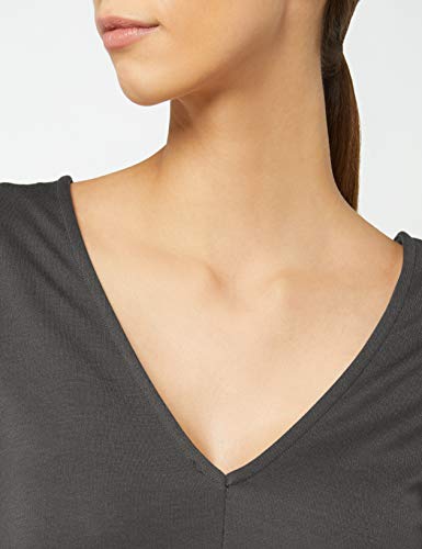 Marca Amazon - MERAKI Vestido Largo Evasé Mujer, Gris (Charcoal), 34, Label: XXS