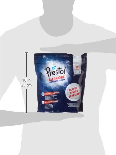 Marca Amazon - Presto! Tabletas lavavajillas todo en 1, 120 lavados (2 Packs, 60 cada uno)