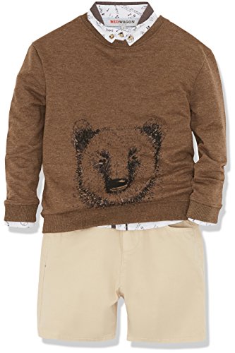 Marca Amazon - RED WAGON Pantalones Cortos Chino para Niños, Beige (Stone), 104, Label:4 Years