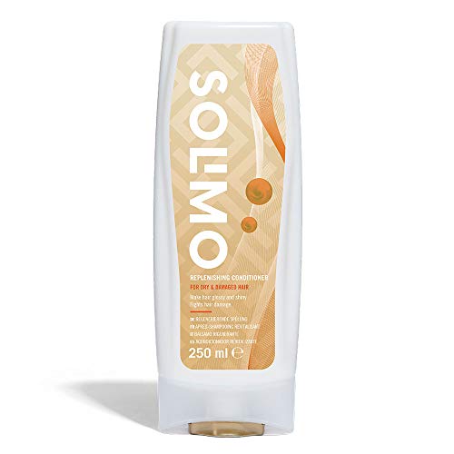Marca Amazon - Solimo Acondicionador revitalizante para cabello dañado y seco - Paquete de 4 (4 Botellas x 250ml)