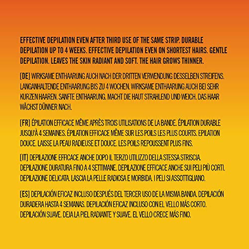 Marca Amazon - Solimo - Bandas de cera corporales con aroma de vainilla, papel de suave tejido no tejido con 4 toallitas posdepilación (4x20 bandas de cera)