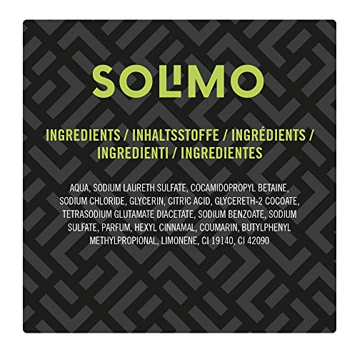 Marca Amazon - Solimo Gel de ducha diario para hombre 3 en 1 (Cuerpo, cara y cabello)- Paquete de 6 (6 Botellas x 400 ml)