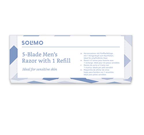 Marca Amazon- Solimo Maquinilla de afeitar de cinco hojas para hombre