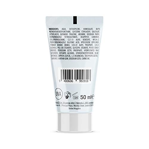 Marca Amazon - Solimo - SUN - Crema solar facial para pieles sensibles FPS 50+, con vitamin E, antioxidante (4x50 ml)