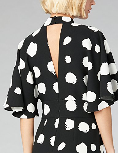 Marca Amazon - TRUTH & FABLE Vestido Mujer Estampado, Multicolor (Black/White), 36, Label: XS