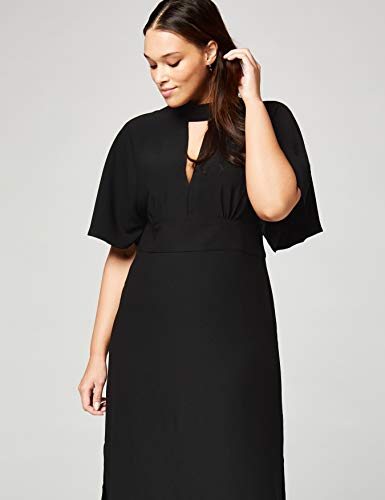 Marca Amazon - TRUTH & FABLE Vestido Mujer Estampado, Negro (Black), 42, Label: L