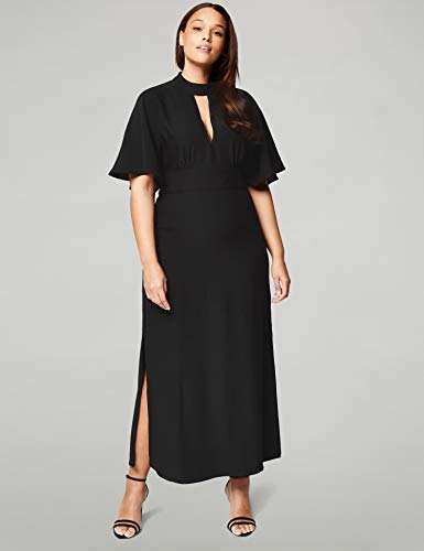 Marca Amazon - TRUTH & FABLE Vestido Mujer Estampado, Negro (Black), 42, Label: L