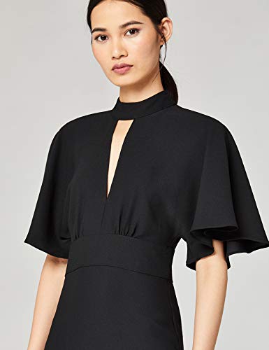 Marca Amazon - TRUTH & FABLE Vestido Mujer Estampado, Negro (Black), 42, Label: L