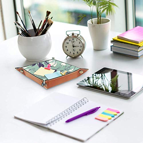 Marine Yachts Funny Whales Carefree Sunny Voyage - Bandeja de cuero para mesita de noche, organizador para guardar llaves, monedero, caramelo, etc.