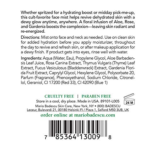 Mario Badescu Facial Spray With Aloe, Herbs & Rosewater - For All Skin Types 118ml