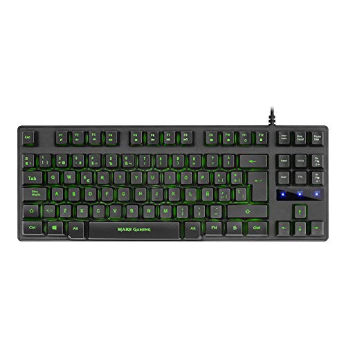 Mars Gaming MKTKL, teclado H-mecánico Negro RGB 8 efectos, antighosting, español