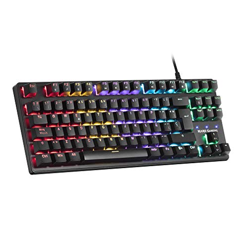Mars Gaming MKXTKL, teclado mecánico switch azul, LED 5 colores 10 efectos, ES