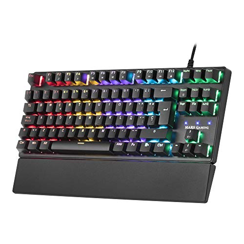 Mars Gaming MKXTKL, teclado mecánico switch azul, LED 5 colores 10 efectos, ES