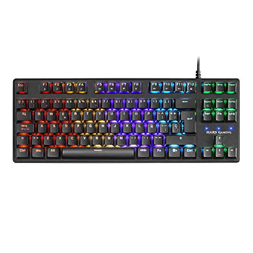 Mars Gaming MKXTKL, teclado mecánico switch rojo, LED 5 colores 10 efectos, ES