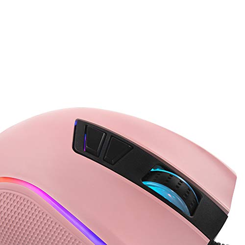 Mars Gaming MM218 Pink - Ratón PC óptico 10000DPI con iluminación RGB, Rosa