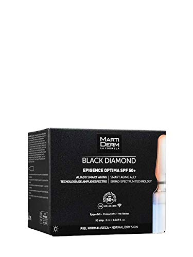 Martiderm Black Diamond Epigence Optima SPF 50+ - Filtro Solar Facial, 30 ampollas x 2 ml