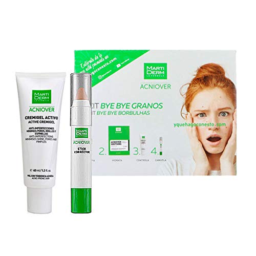 Martiderm PACK Acniover Cremigel Activo, 40ml+Acniover Stick Corrector+Soothing Mask, 25ml+Gel Purificante, 15ml
