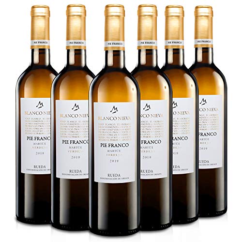 Martúe Blanco Nieva Pie Franco Vino Blanco Verdejo D.O. Rueda - 6 Botellas x 750 ml (2019, 6)