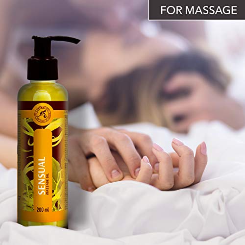 Masaje Sensual 200ml - 100% Natural Ylang Ylang Aceite y Jojoba Aceite para Masaje Erótico - Maravilloso Olor - Cosméticos Naturales - Aceite para Masaje Sensible