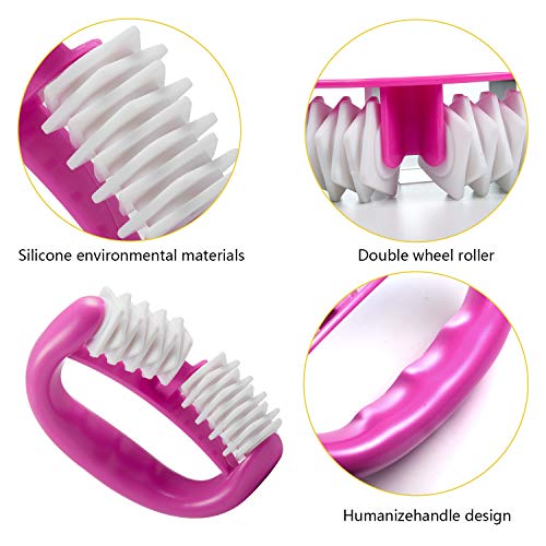 Masajeador Anticelulítico, GuKKK Masaje Anti Celulitis, Celulitis Kit con Anticelulitis Ventosas Cupping Cup Rodillos taza de Masaje, para piel Anticelulítica, Antienvejecimiento y Suave (Rosado)