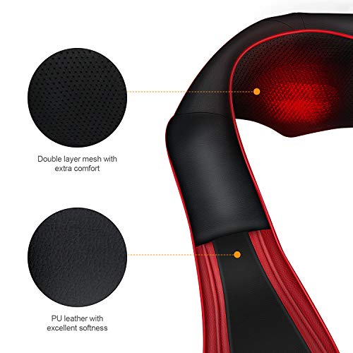Masajeador Cervical Misiki Shiatsu Masajeador con 3D Rotación, Masaje con Calor de Espalda y Cuello y Hombro para Relajarse, Alivie el Cuello Para el Hombro y el Dolor de Espalda los Músculos