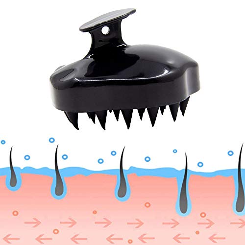Masajeador Cuero Cabelludo, cepillo para champú peine flexible de silicona suave, promueve el crecimiento del cabello, protege la manicura, para Hombres, Mujeres y Mascotas