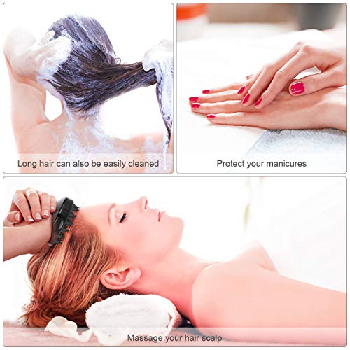 Masajeadores para el cuero cabelludo, cepillo para champú BELICOO peine flexible de silicona suave, promueve el crecimiento del cabello, protege la manicura, para uso húmedo y seco (Negro)