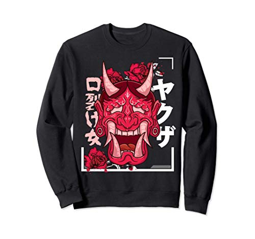 Máscara de demonio japonesa vaporwave máscara de diablo Sudadera