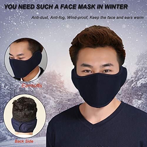 Máscara de Esquí de Media Cara con Máscara de Coca para Invierno Máscara de Polvo con Orejeras Ajustables Para Adultos para Motocicleta Ciclismo Esquí Snowboard, Senderismo Actividades al Aire Libre